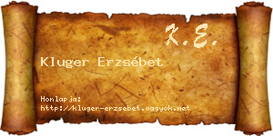 Kluger Erzsébet névjegykártya